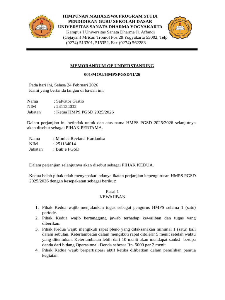 MOU Momon | PDF