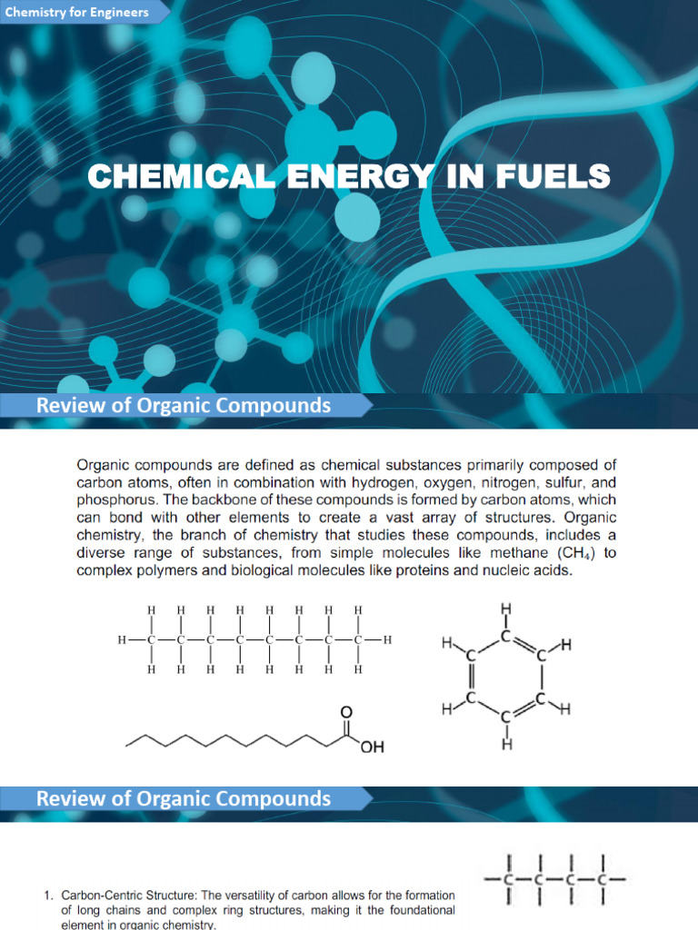 Lecture 3 - Chemical Energy in Fuels | PDF | Stoichiometry | Fuels