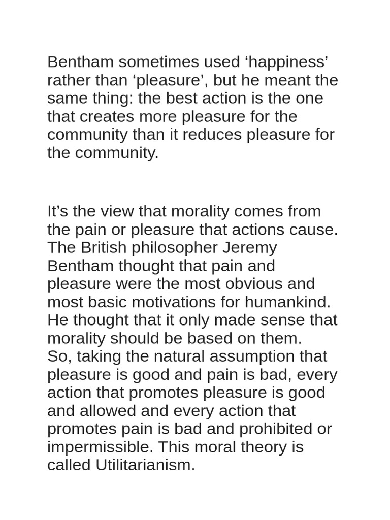 Ethics | PDF | Utilitarianism | Pleasure