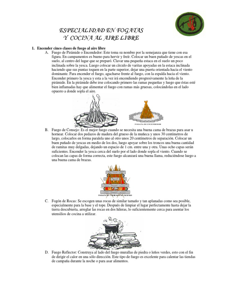 Especialidad en Fogatas | Incendios | Estufa de cocina