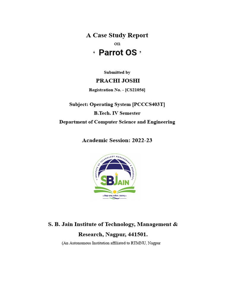 Case Study Front Pages Format | PDF | Operating System Families ...