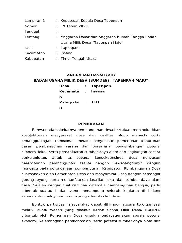 Adrt Bumdes | PDF