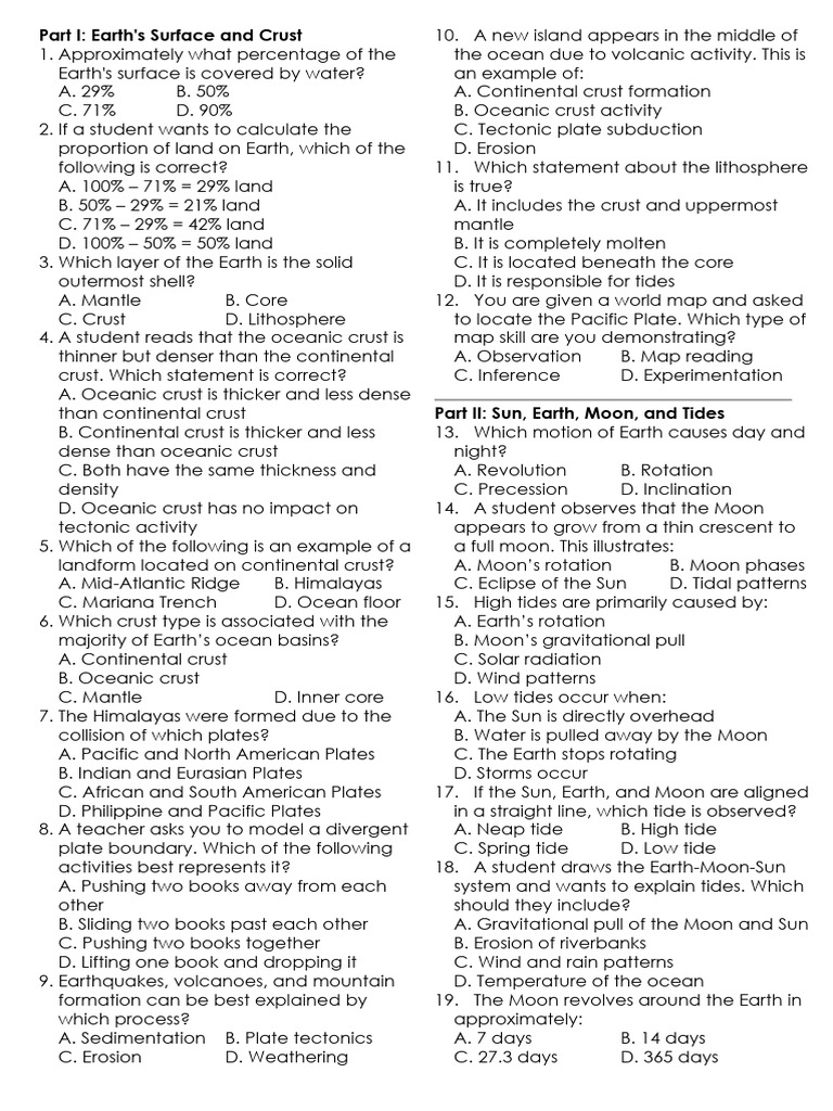 Science 8 Reviewer With Answer Key | PDF | Volcano | Plate Tectonics