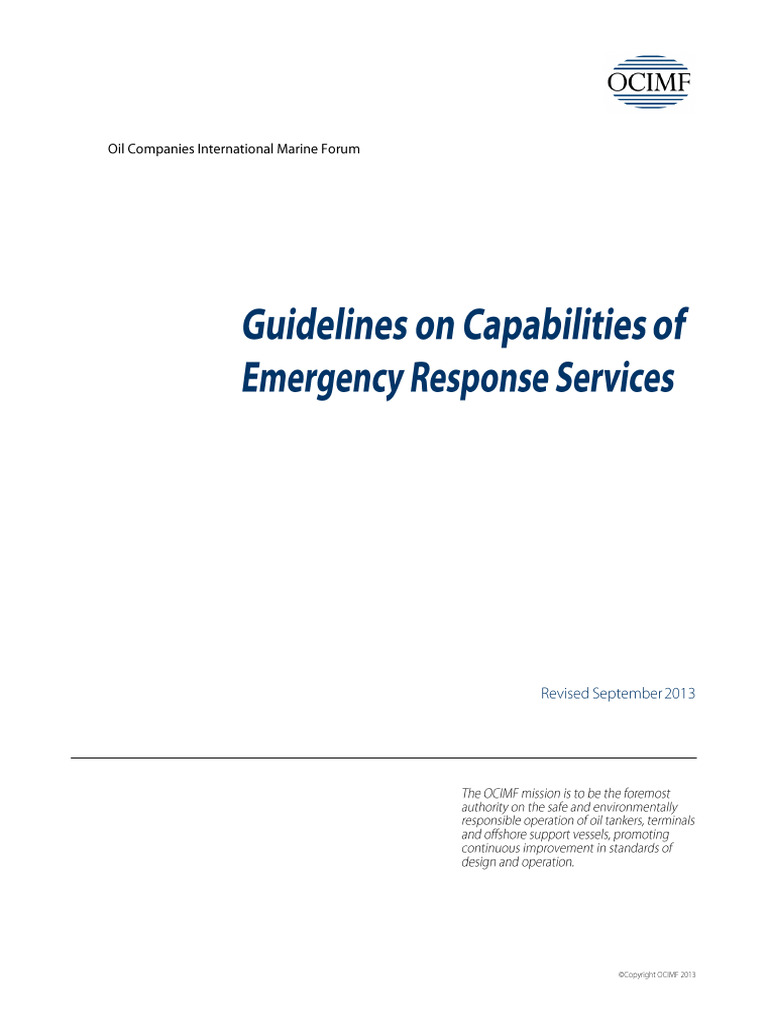 Guidelines On Capabilities of Emergency Response Services Revised | PDF