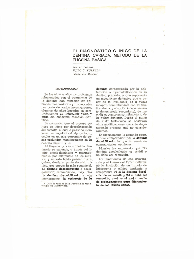 Turell, J. - El Diagnóstico Clínico de La Dentina Cariada. Método de La ...