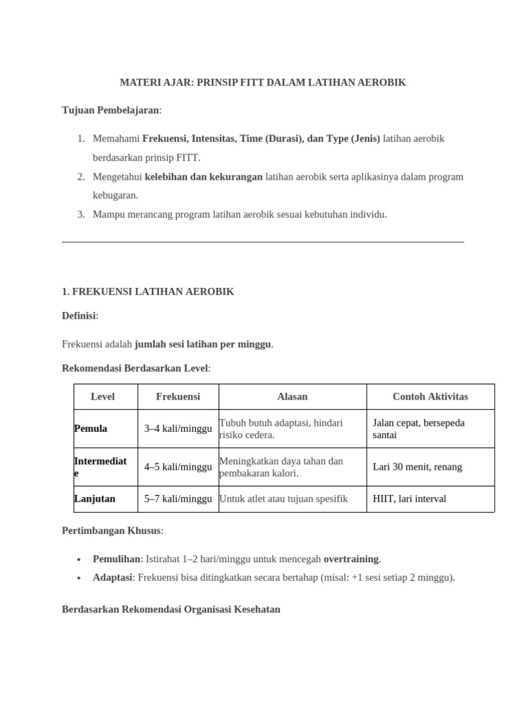 Memahami Dosis Latihan FITT | PDF