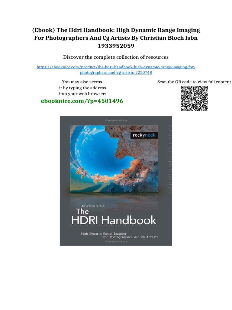 Ebook) The HDRI Handbook: High Dynamic Range Imaging For
