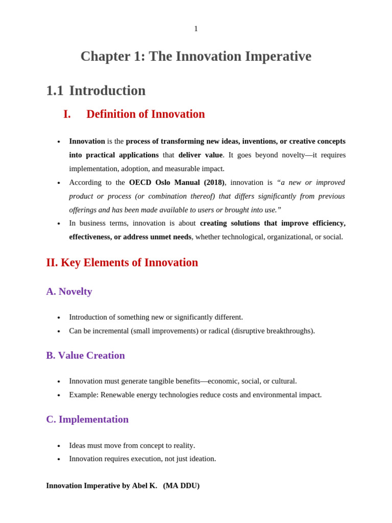 Innovation & Enterprunership Chapter 1 | PDF | Entrepreneurship ...