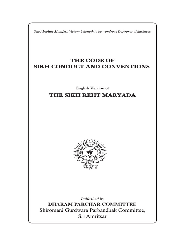 Sikh Rehat Maryada English N | PDF