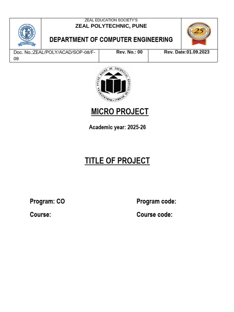 Microproject Report Format | PDF | Diploma