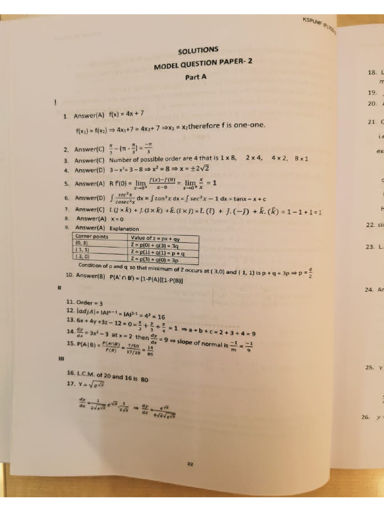 Maths Model Paper 2 | PDF