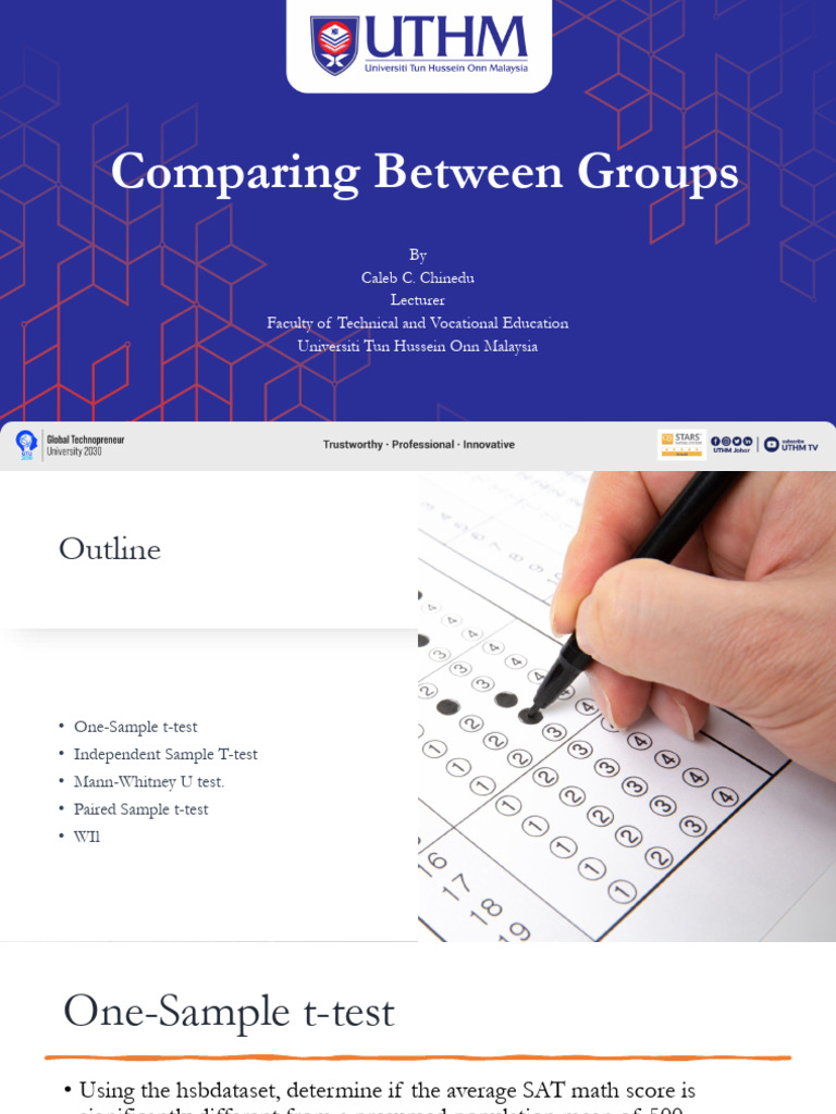 Comparing Between Groups | PDF | Student's T Test | Mann–Whitney U Test