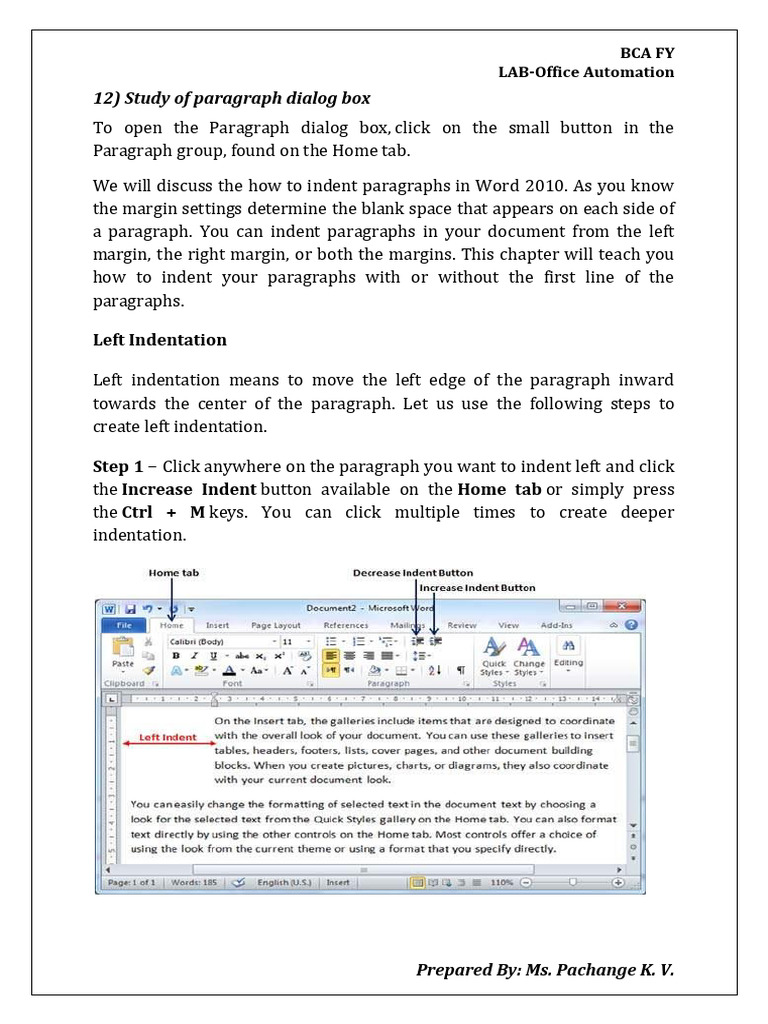 Paragraph Dialog Box | PDF | Paragraph | Software