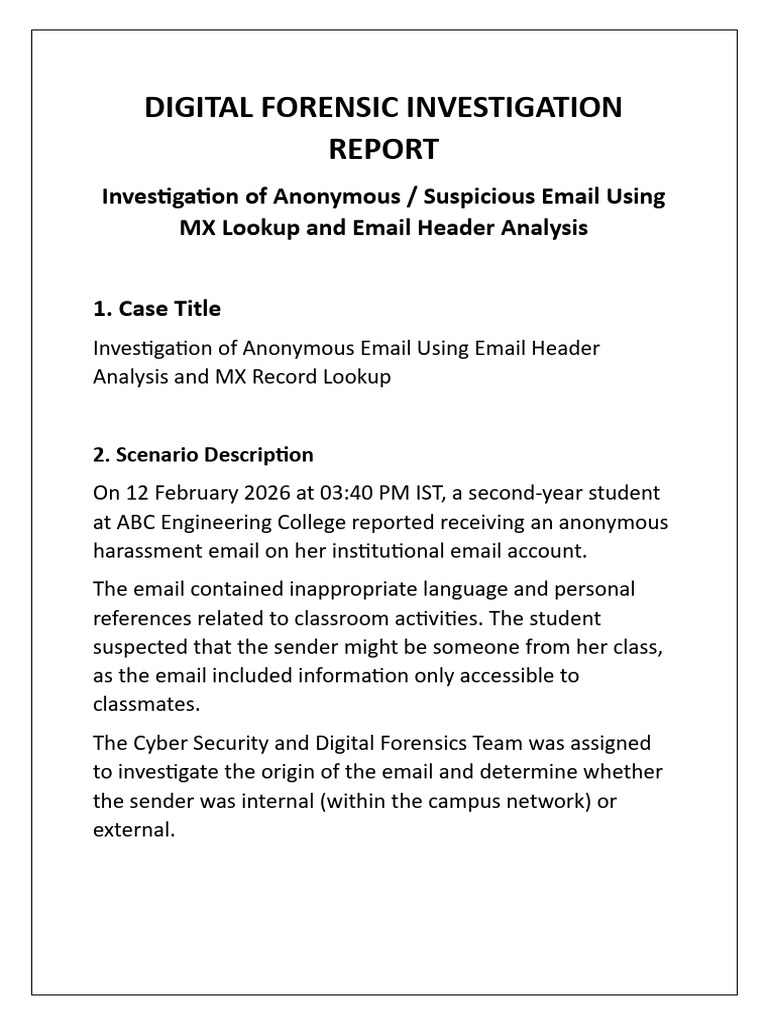 Digital Forensic Investigation Report | PDF | Security | Computer Security