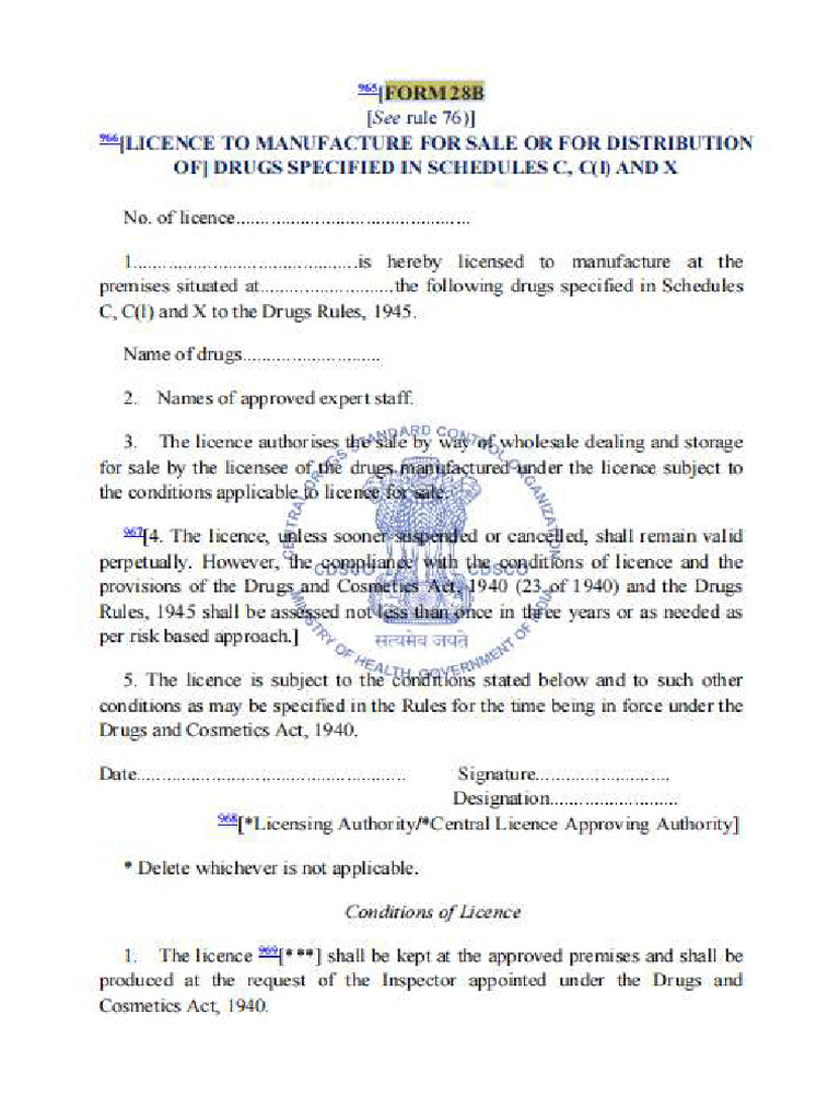 Manuf L Form 28B | PDF