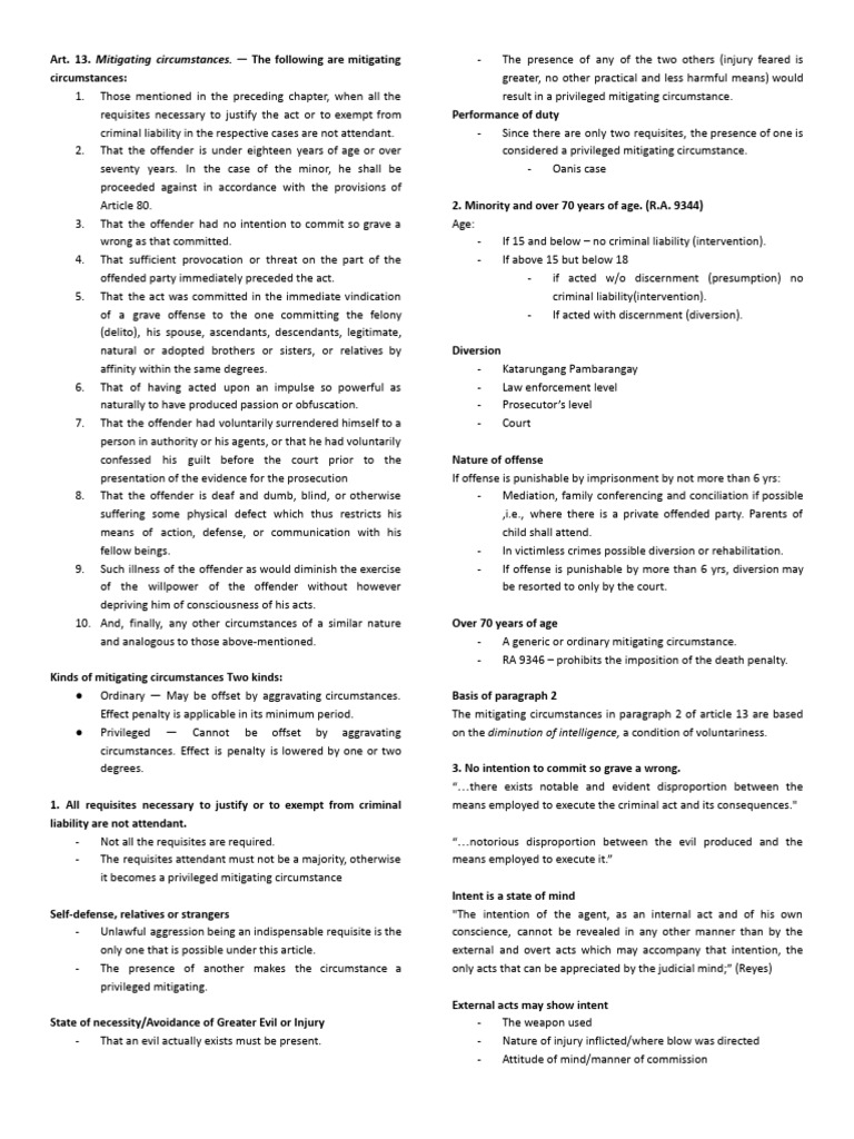 Art. 13 of RPC | PDF | Plea | Crimes