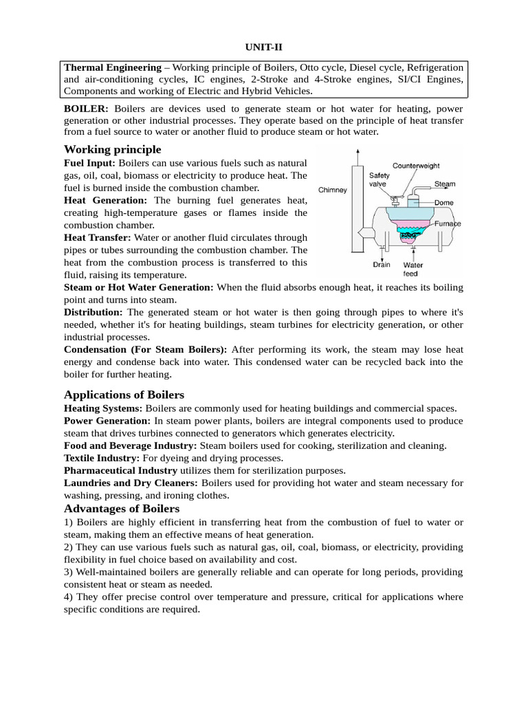 U-II BCME Thermal Engineering Notes | PDF | Internal Combustion Engine ...