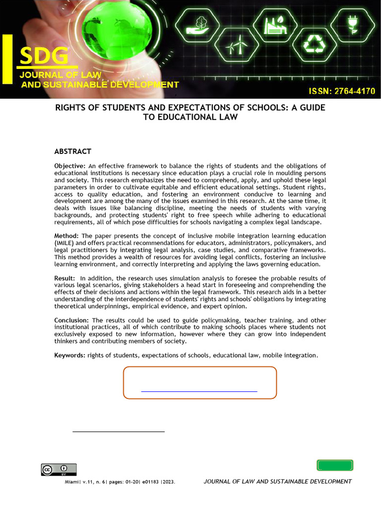 Rights of Students and Expectations of Schools A G | PDF | Inclusion ...
