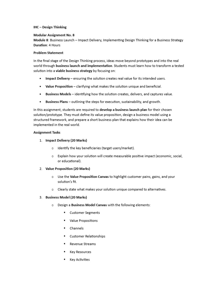 Modular Assignment-8 DT | PDF | Business Model | Strategic Management