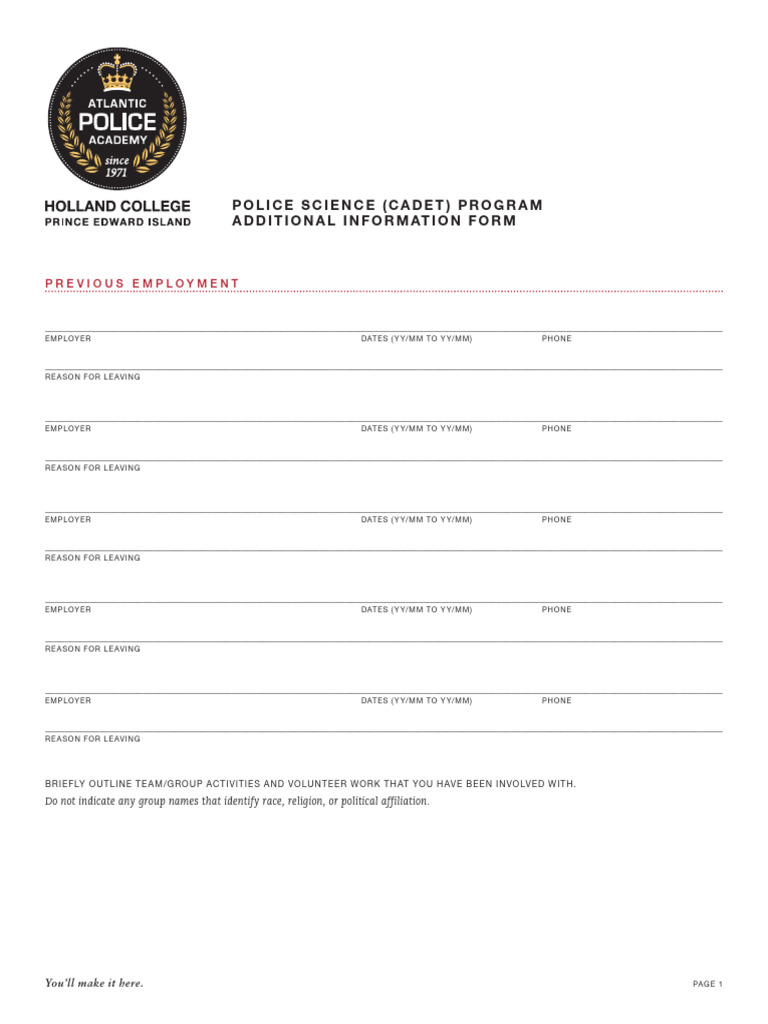 APA Additional Info Form | PDF