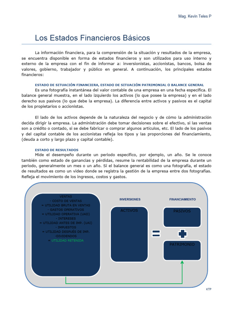 Los Estados financieros CLASE 1 | PDF | Estado financiero | Contabilidad