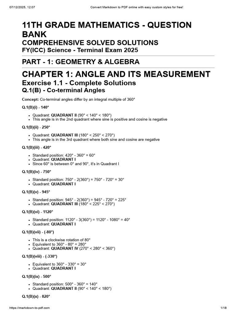 Maths Question Ans All | PDF | Trigonometric Functions | Trigonometry
