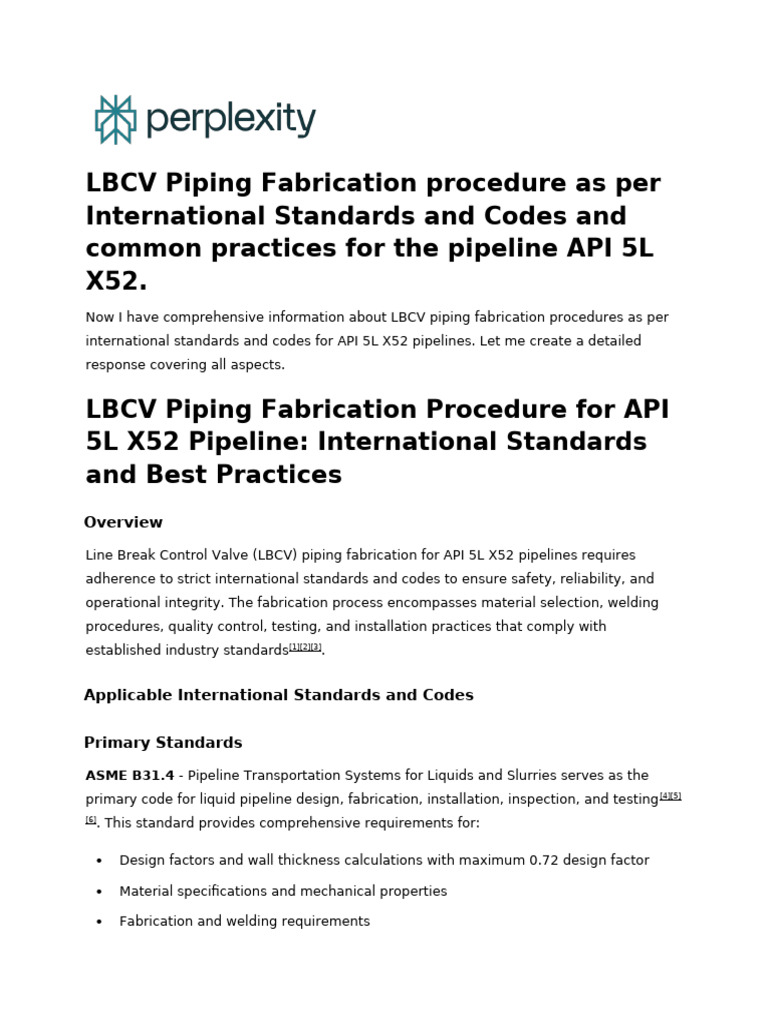 LBCV Piping Fabrication Procedure As Per Internati | PDF | Welding ...