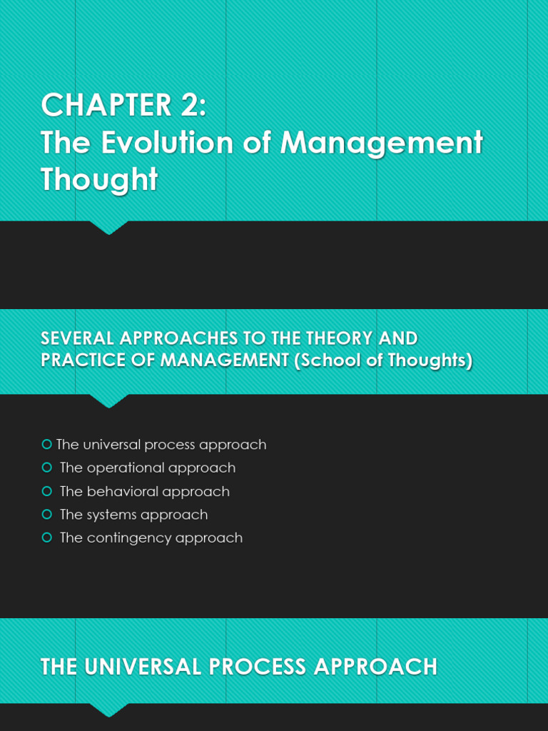 Topic 2 - Evolution of Management Thought | PDF | System | Systems Theory