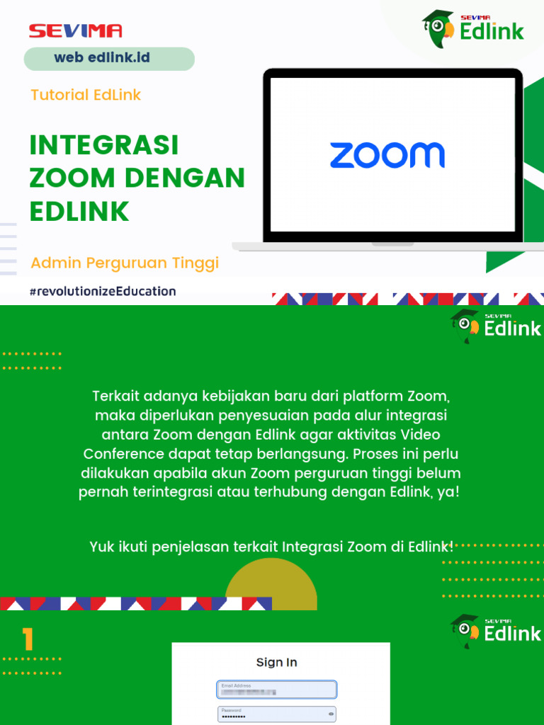 User Guide - Integrasi Zoom Di Edlink | PDF
