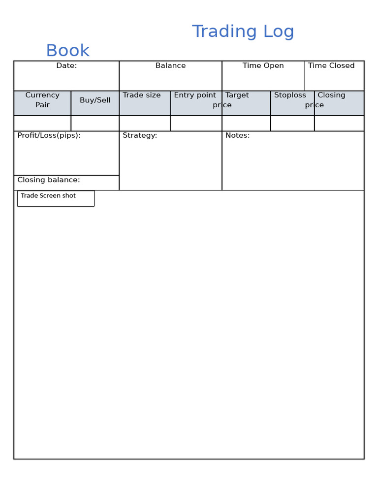 Trading Log Book | PDF
