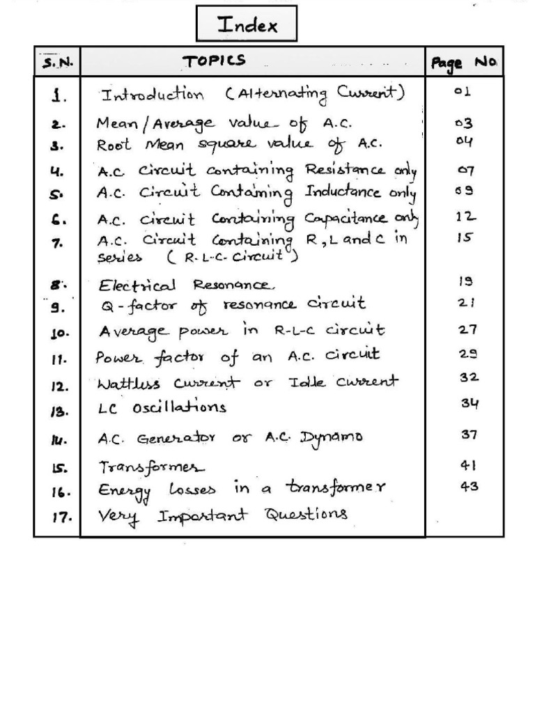 7 Alternating Current Notes | PDF