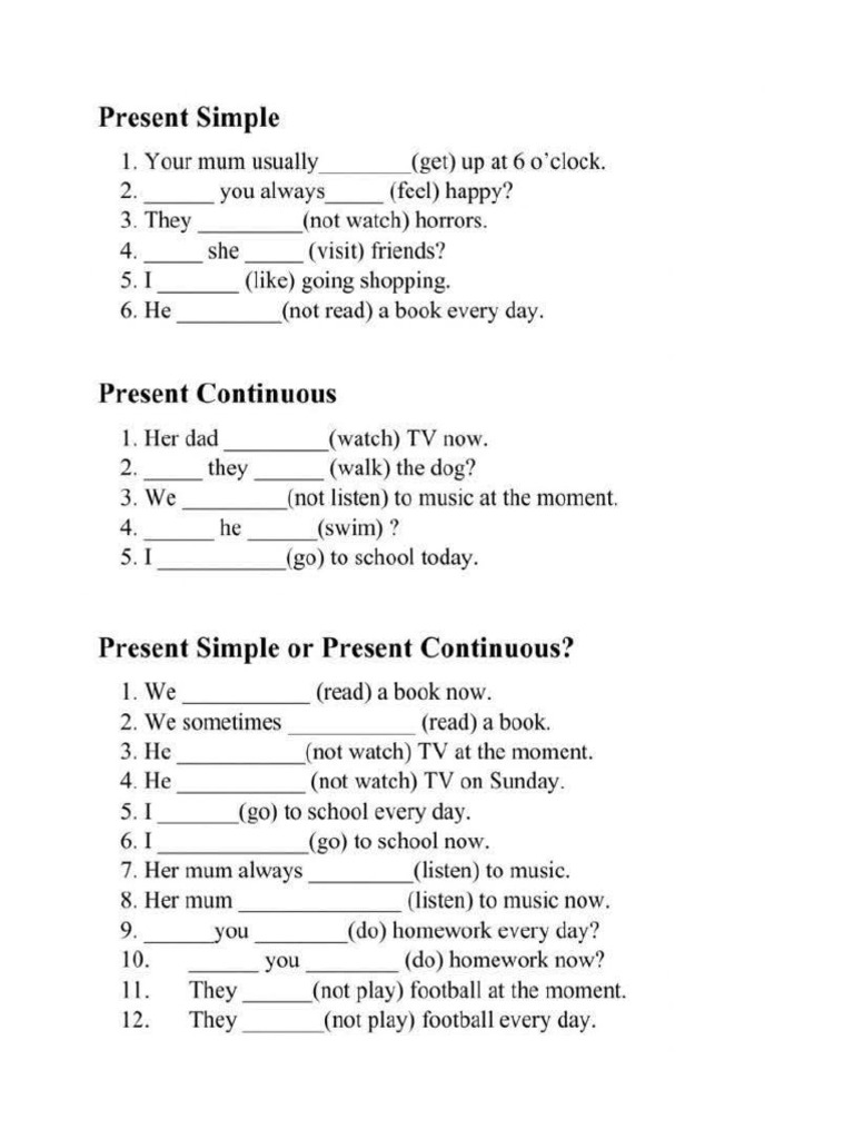 Present Simple and Continuous | PDF