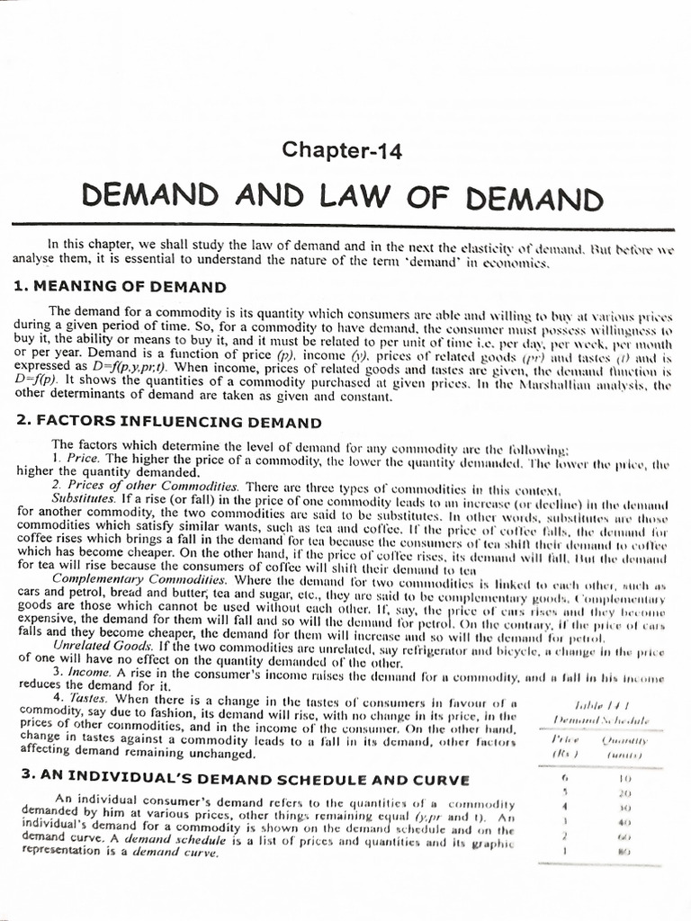 Demand and Law of Demand | PDF