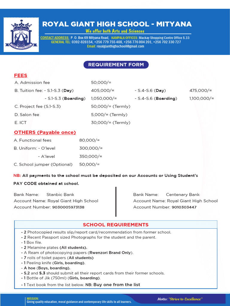 Royal Giant Requirement Form 2026 | PDF
