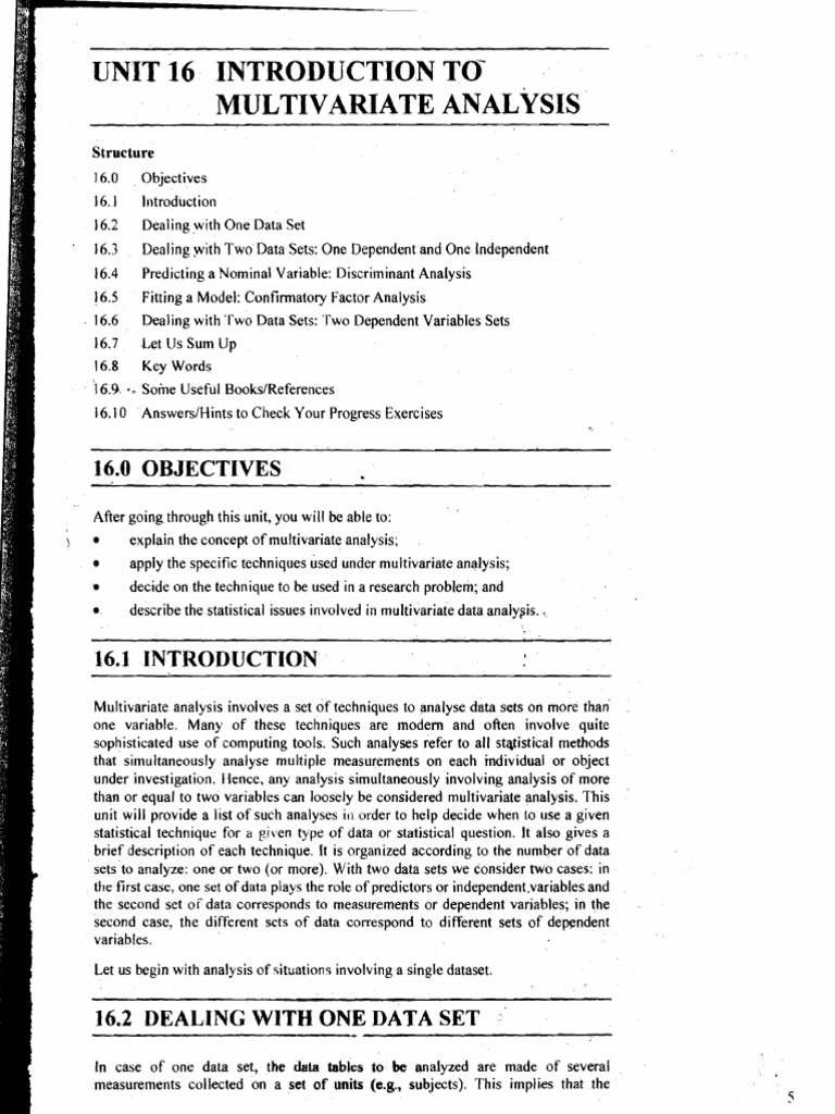Block 5 MECE 001 Unit 16 | PDF | Factor Analysis | Principal Component ...