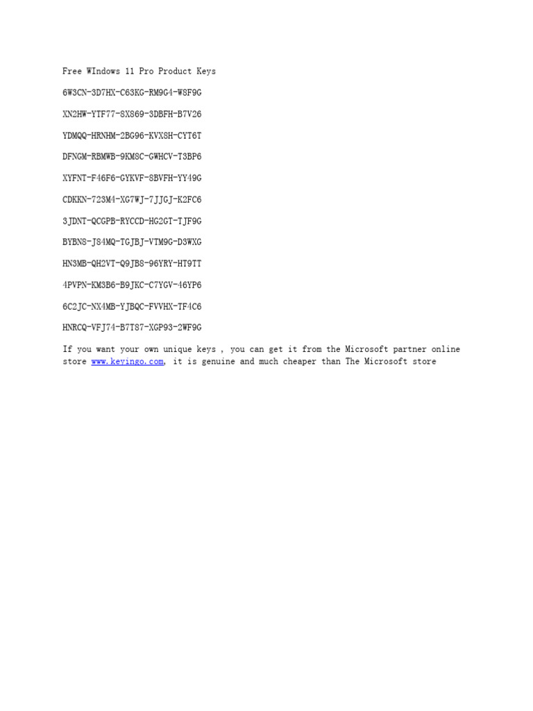 Windows 11 Pro Product Keys | PDF