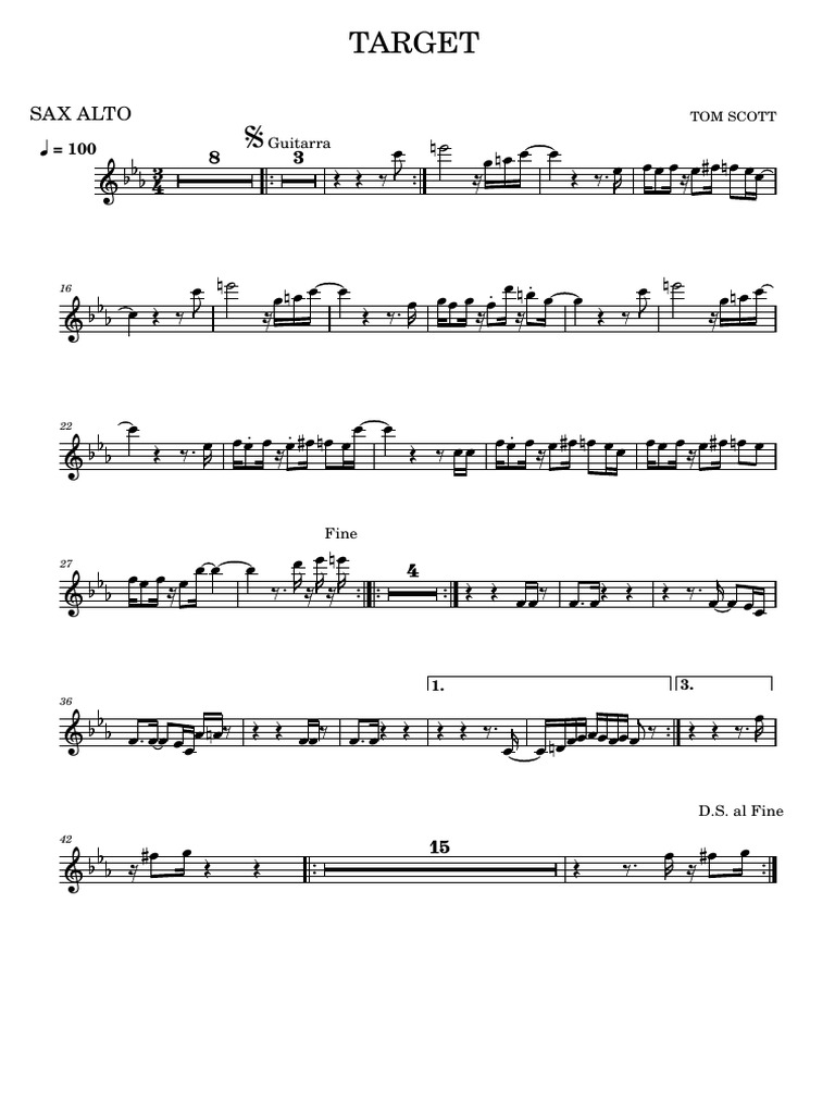 Target Tom Scott Sax Alto Sax - Alto | PDF