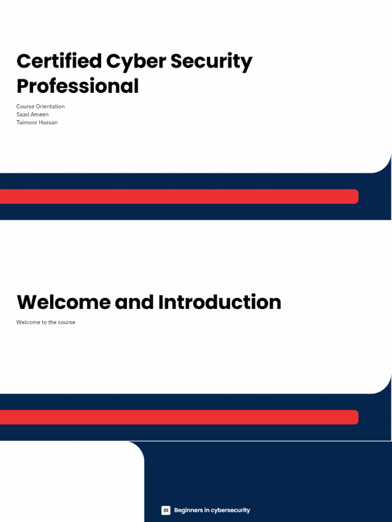Cyber Security Professional Course Orientation | PDF
