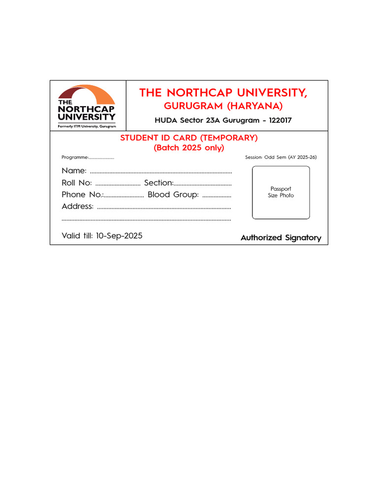 Temporary ID Card Format | PDF