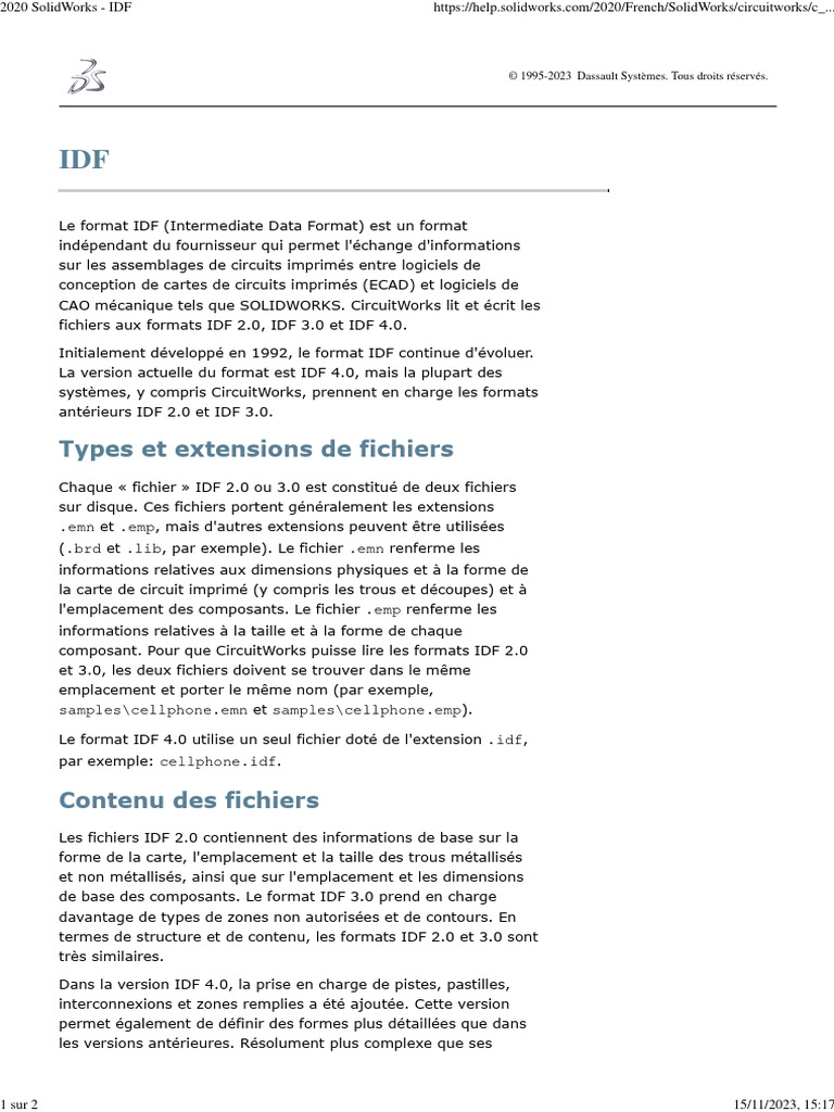 2020 SolidWorks - IDF | PDF | Fichier informatique | Circuit imprimé