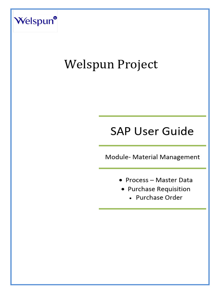 SAP S4HANA Master Data Purchase Requisition & Purchase Order - End User ...