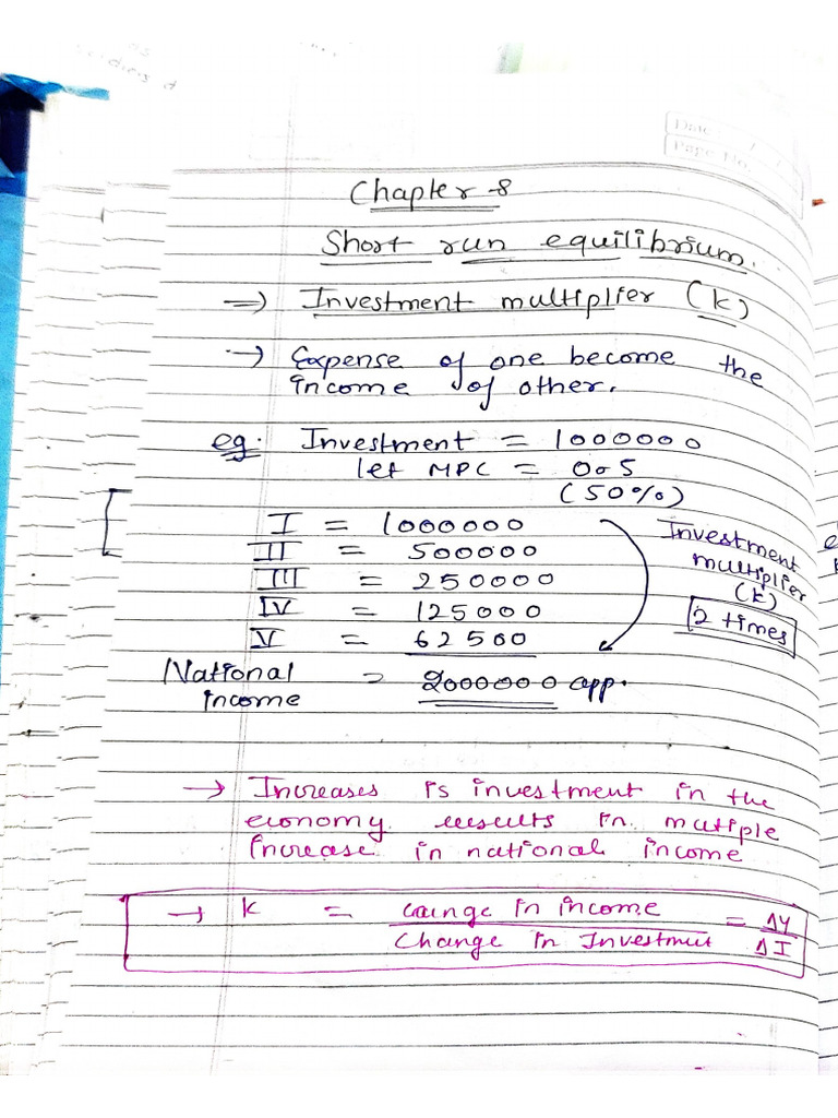 Short Run Equilibrium Hand Written Notes | PDF