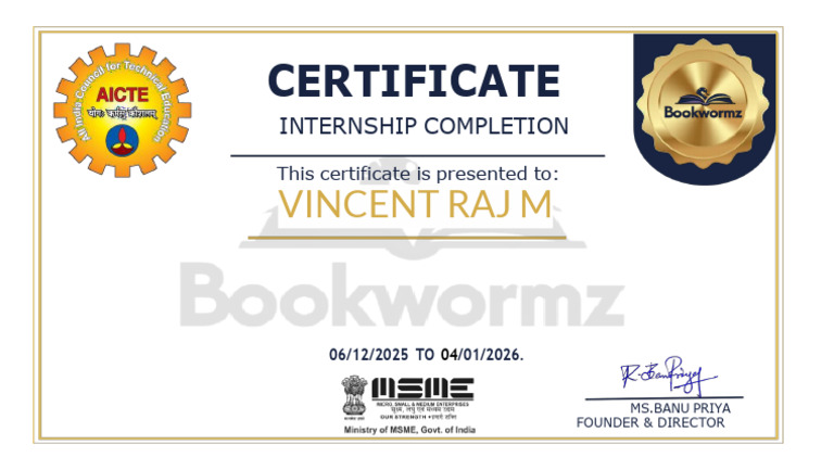 Vincent Raj M | PDF