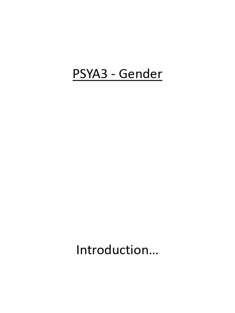 Mod 2 Theories of Gender | PDF | Gender | Gender Studies