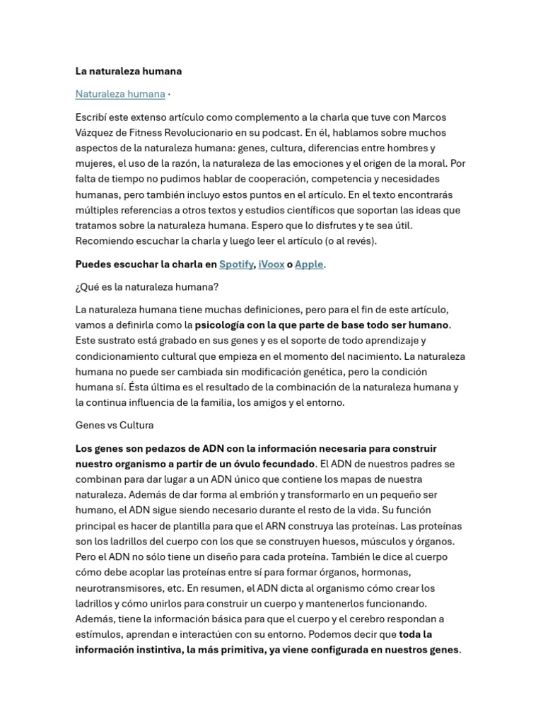 La naturaleza humana | PDF | Las emociones | Sistema límbico