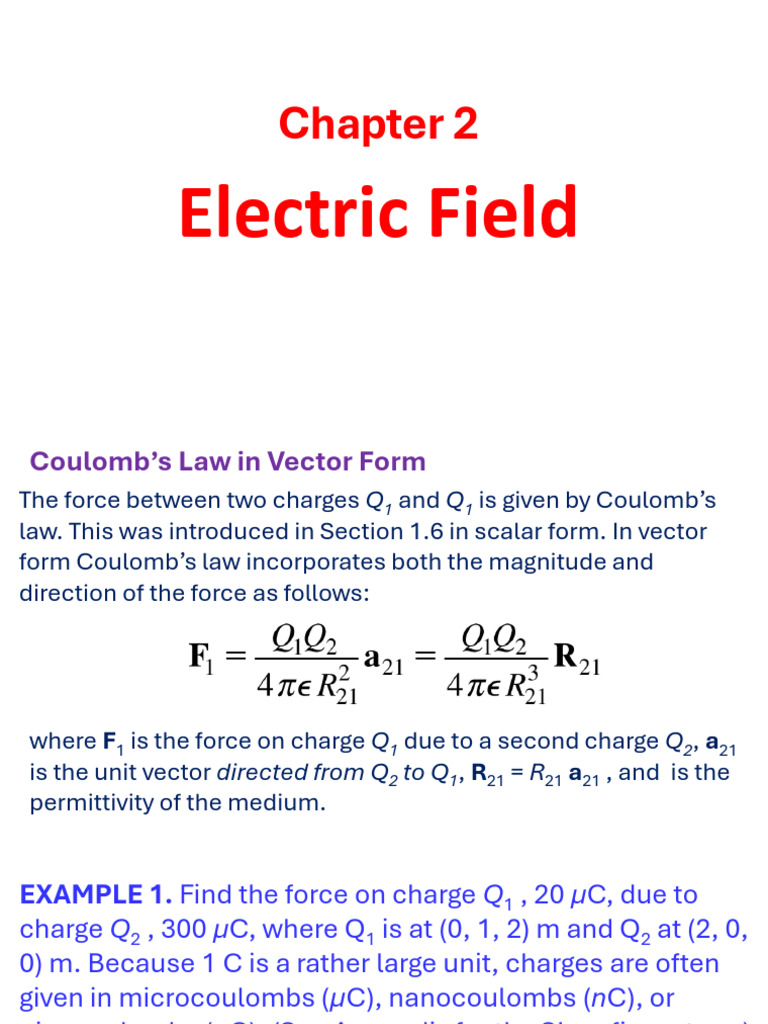 Chapter2 Electic Field | PDF