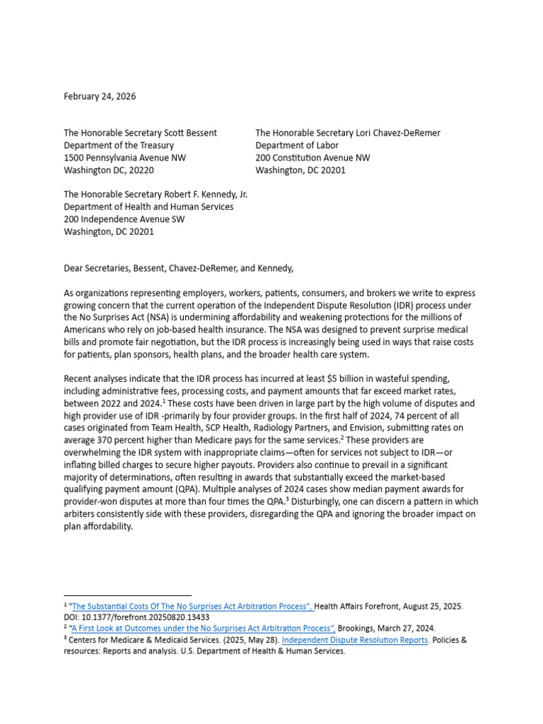 IDR Sign On Letter For Distribution Nonbranded 1 | PDF | Medicare ...