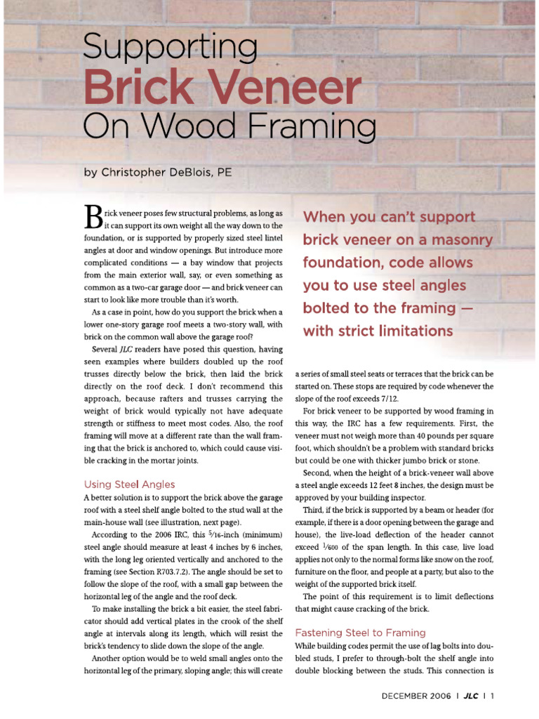 Brick On Wood Frame | PDF