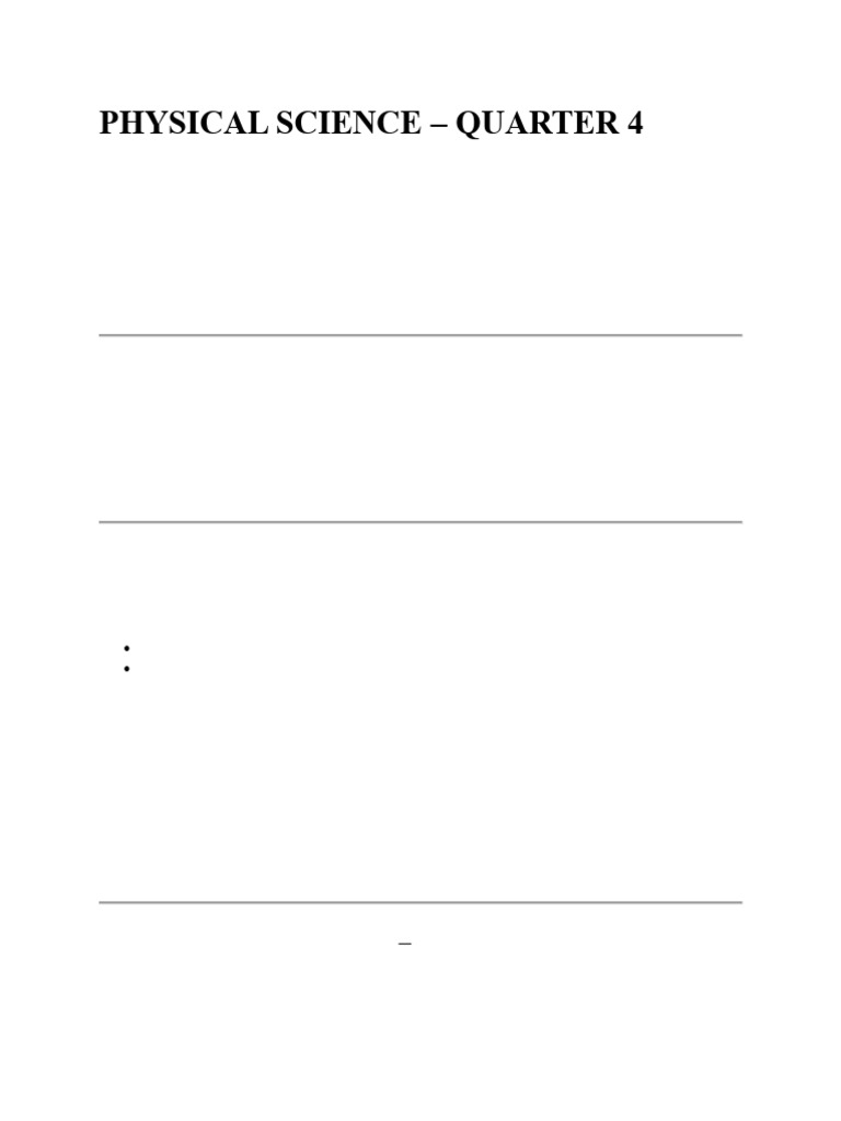 Module 4 Physical Science 2q | PDF | Diffraction | Light