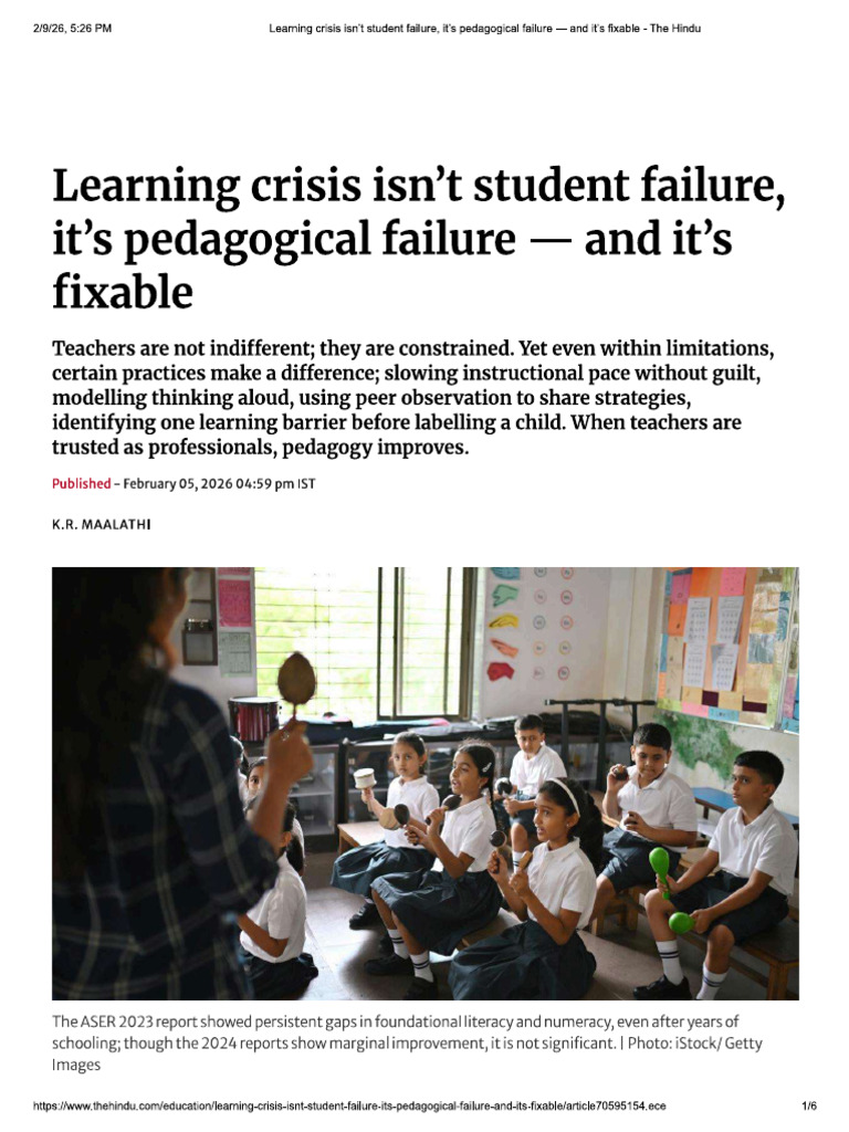Learning Crisis Isn't Student Failure | PDF